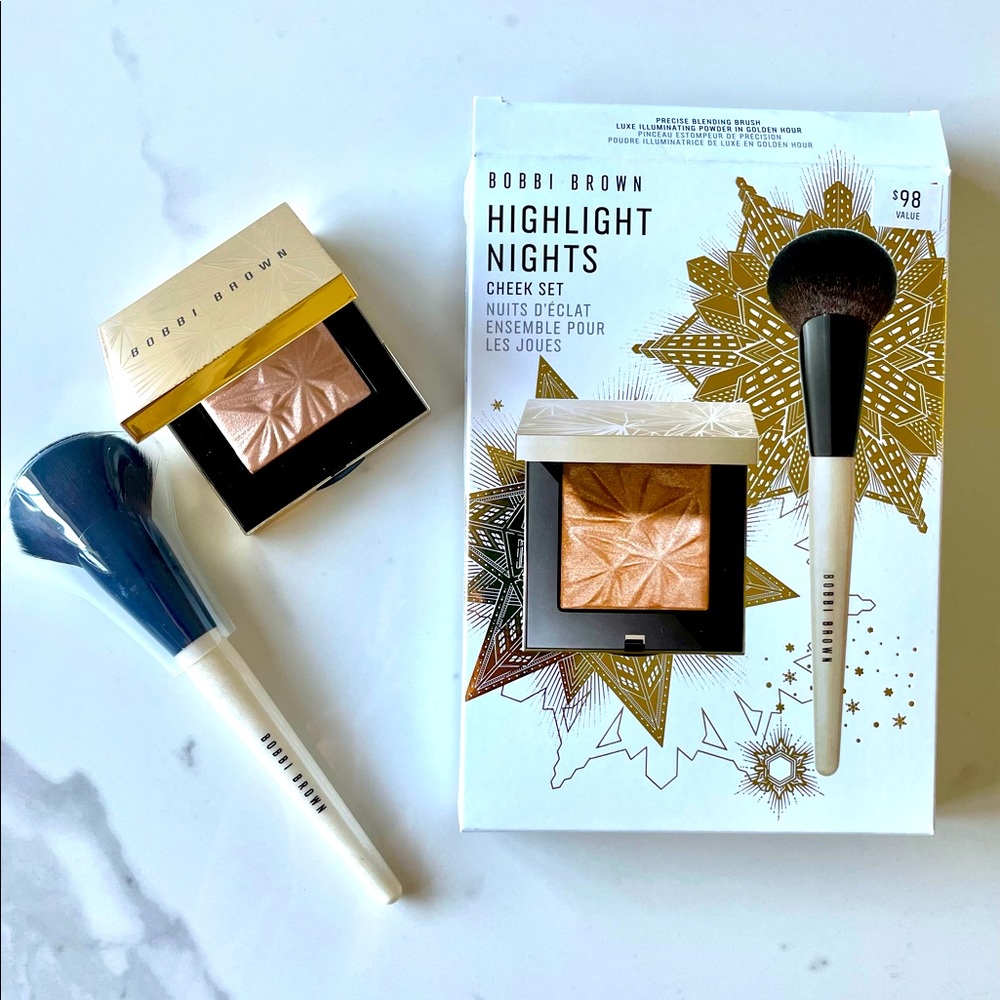 New - Bobbi Brown Highlighter & Brush Set - full size